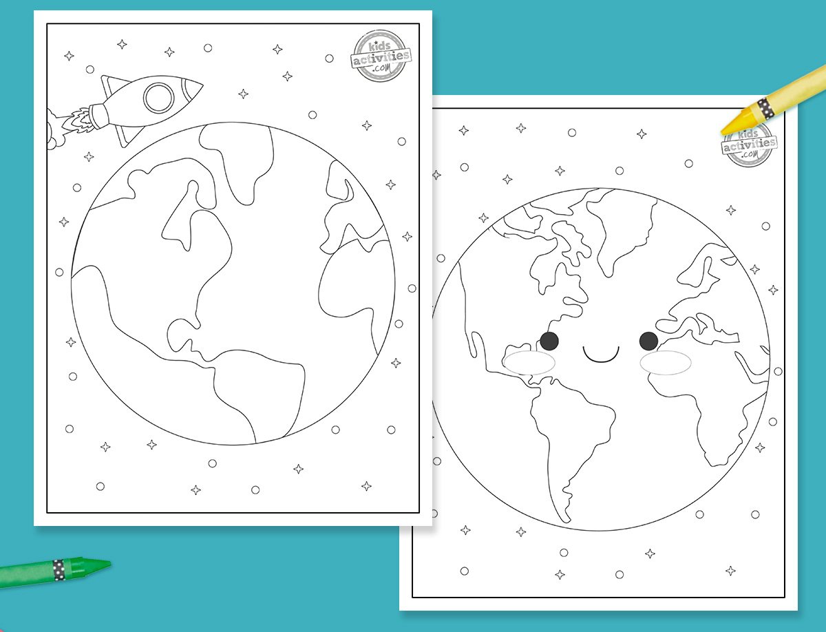 Coloriages amusants de la Terre pour les enfants et les adultes