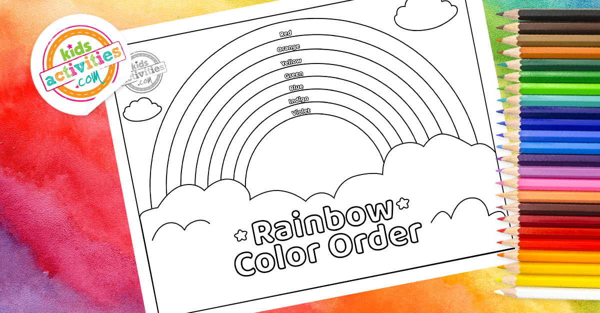 Activité de coloriage par ordre de couleurs arc-en-ciel que vous pouvez imprimer