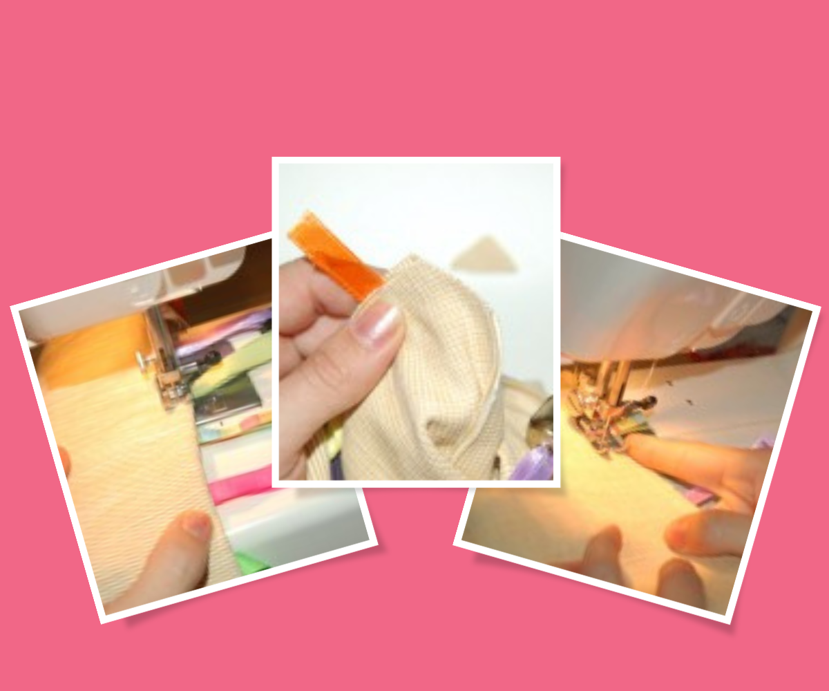 Jouet à boucle - étapes 1 à 4 - Utiliser une machine à coudre pour connecter le ruban et les boucles - Blog d'activités pour enfants
