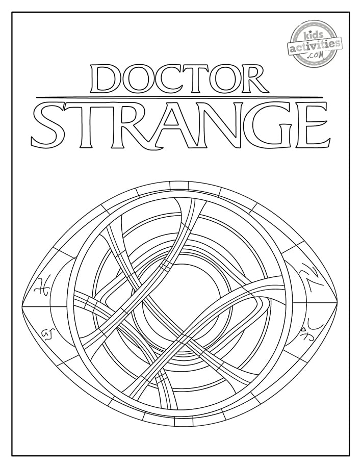 Feuilles de coloriage Dr Strange image 1 - Symbole Vishanti - Dr Strange - Blog d'activités pour enfants noir et blanc imprimé pdf