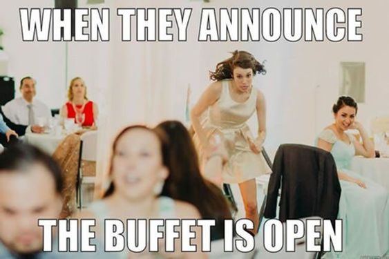 Buffet de mèmes de mariage ouvert