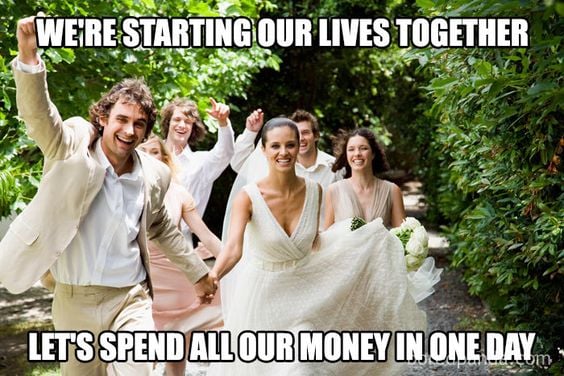 Mèmes de mariage Dépensons de l'argent