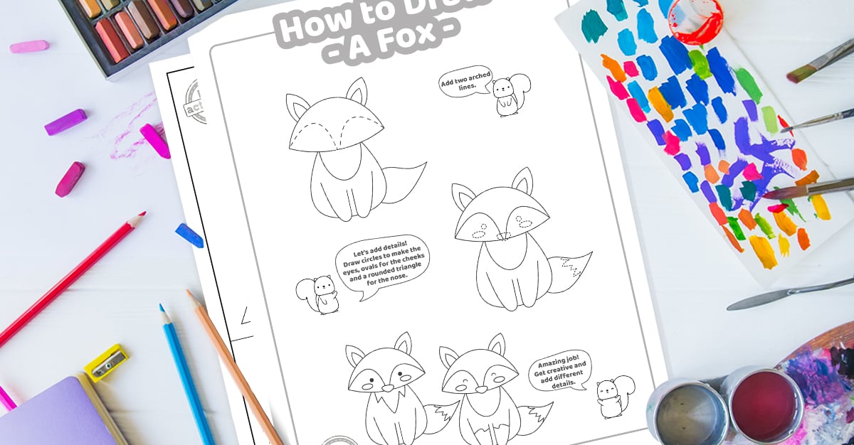 Comment dessiner un renard Leçon facile à imprimer pour les enfants