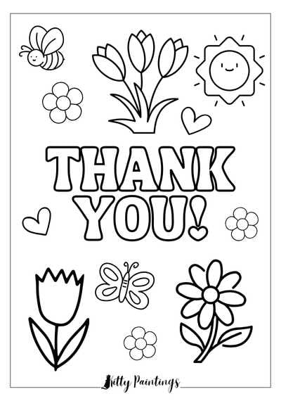 Coloriage mignon de remerciement