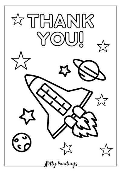 Fusée - Coloriage Merci