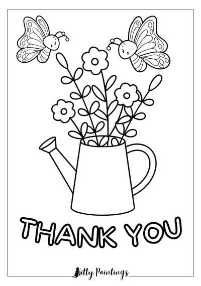 Fleurs - Merci Image imprimable à colorier