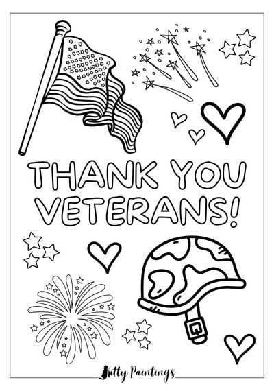 Feuille de coloriage Merci aux anciens combattants
