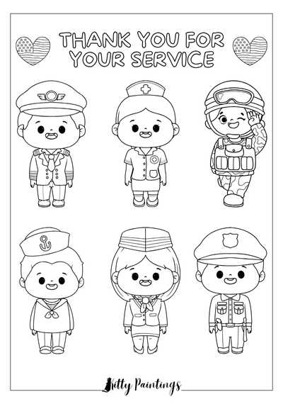 Feuille de coloriage Merci pour votre service