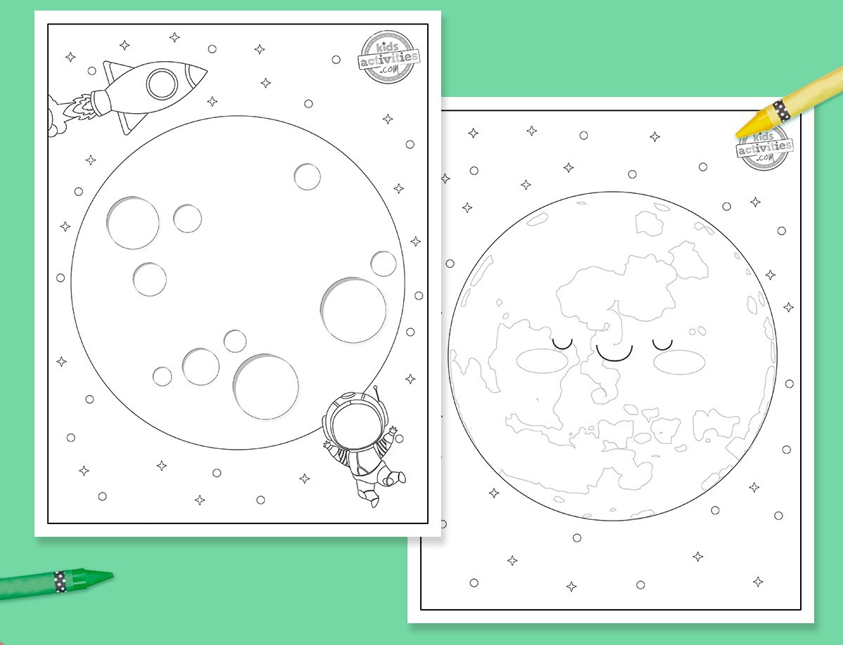 Belles pages à colorier de la lune pour les enfants