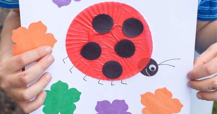 Artisanat de coccinelle de doublure de cupcake