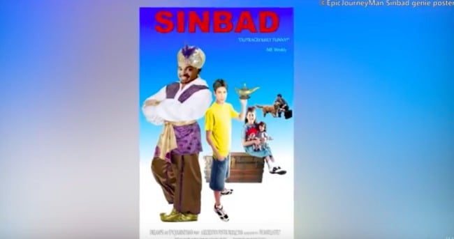 capture d'écran d'une vidéo de faux souvenirs montrant Sinbad