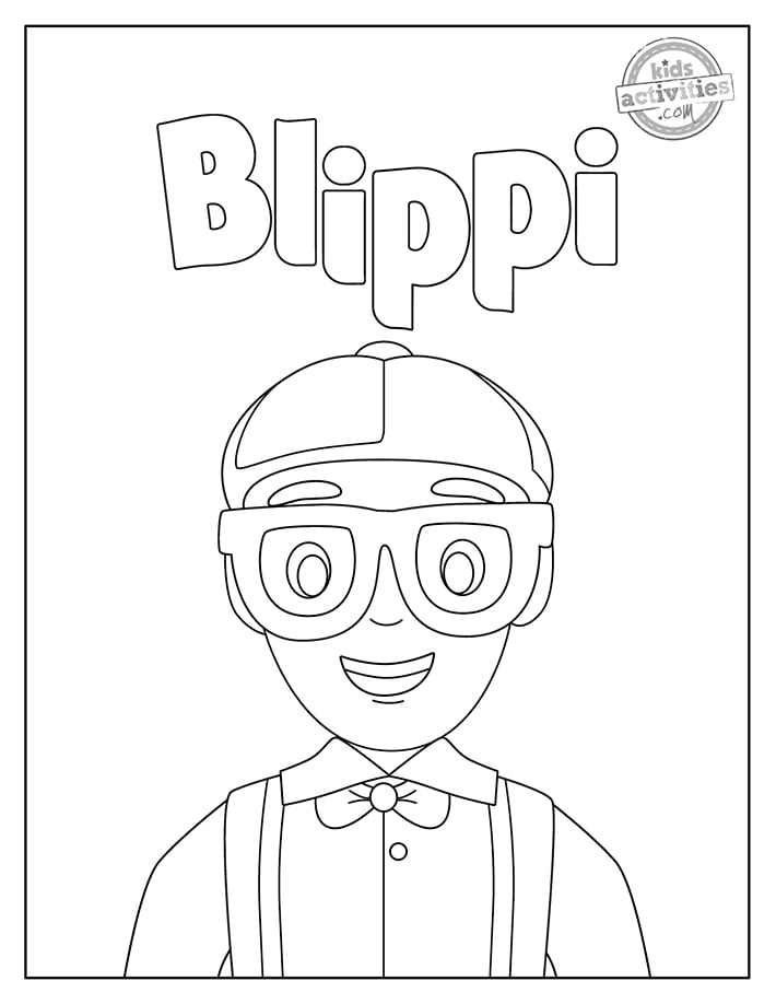 Coloriages Blippi imprimables en PDF à partir du blog d'activités pour enfants