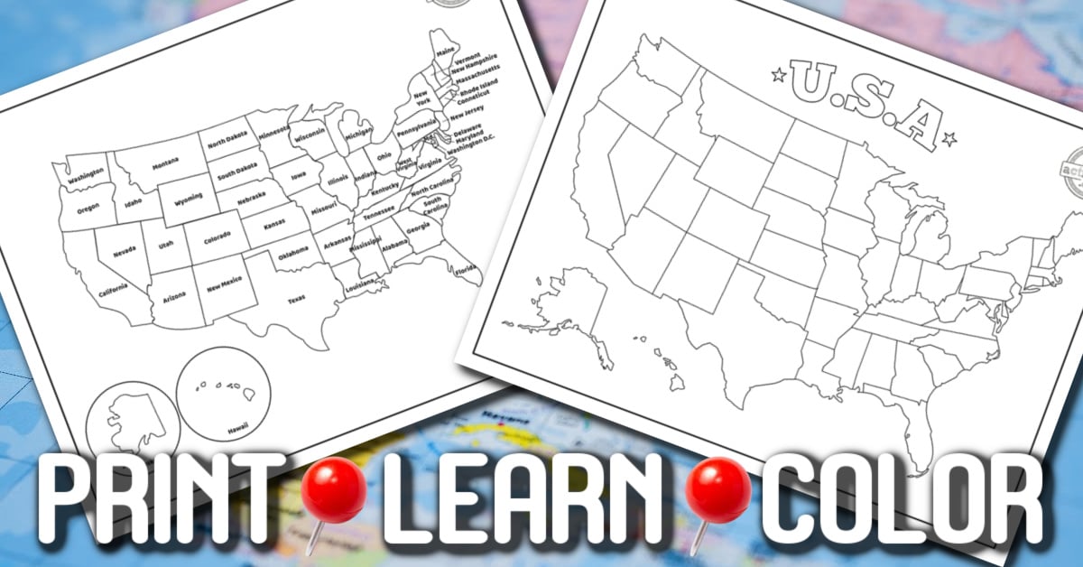 Coloriages vierges de la carte des États-Unis que vous pouvez imprimer