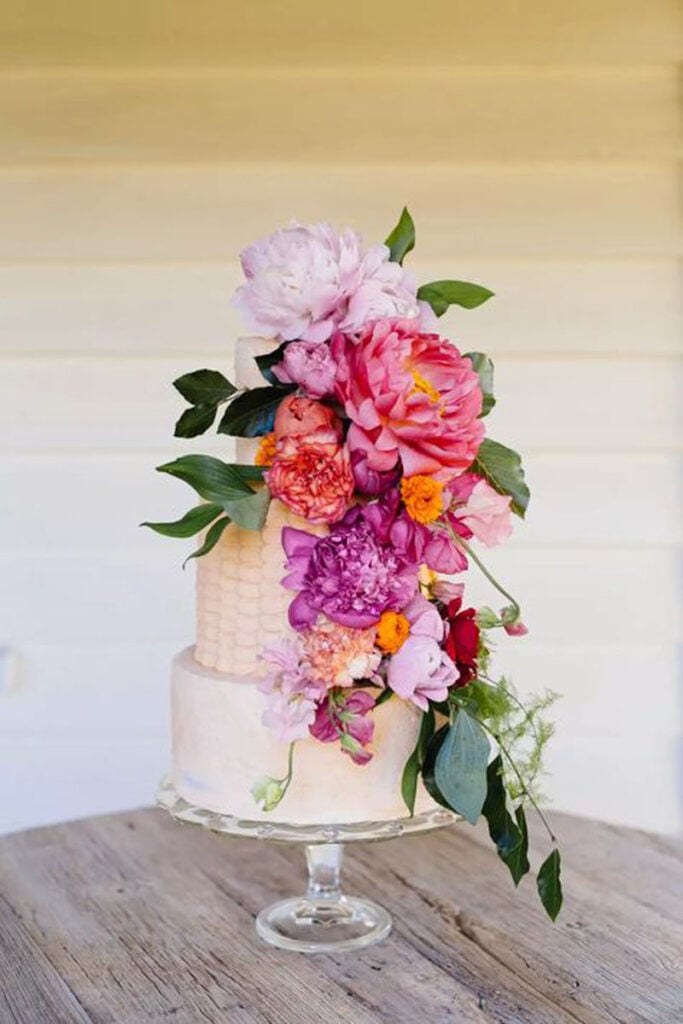 gâteau de mariage fleuri