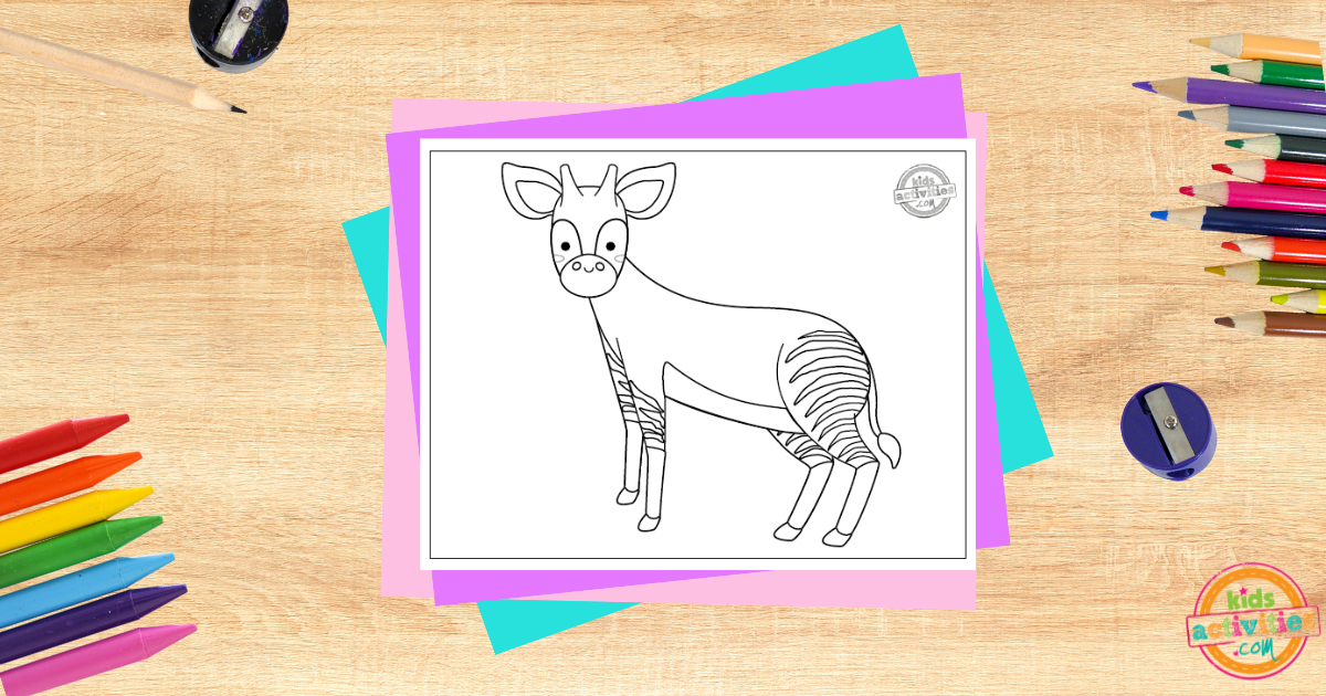 Coloriage Okapi gratuit pour les enfants