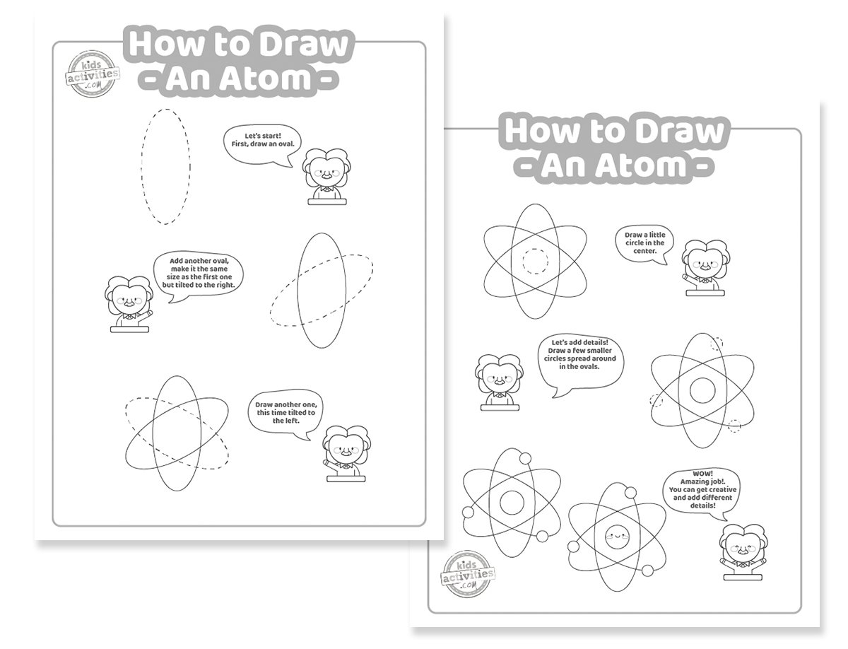 Comment dessiner un atome en 6 étapes faciles