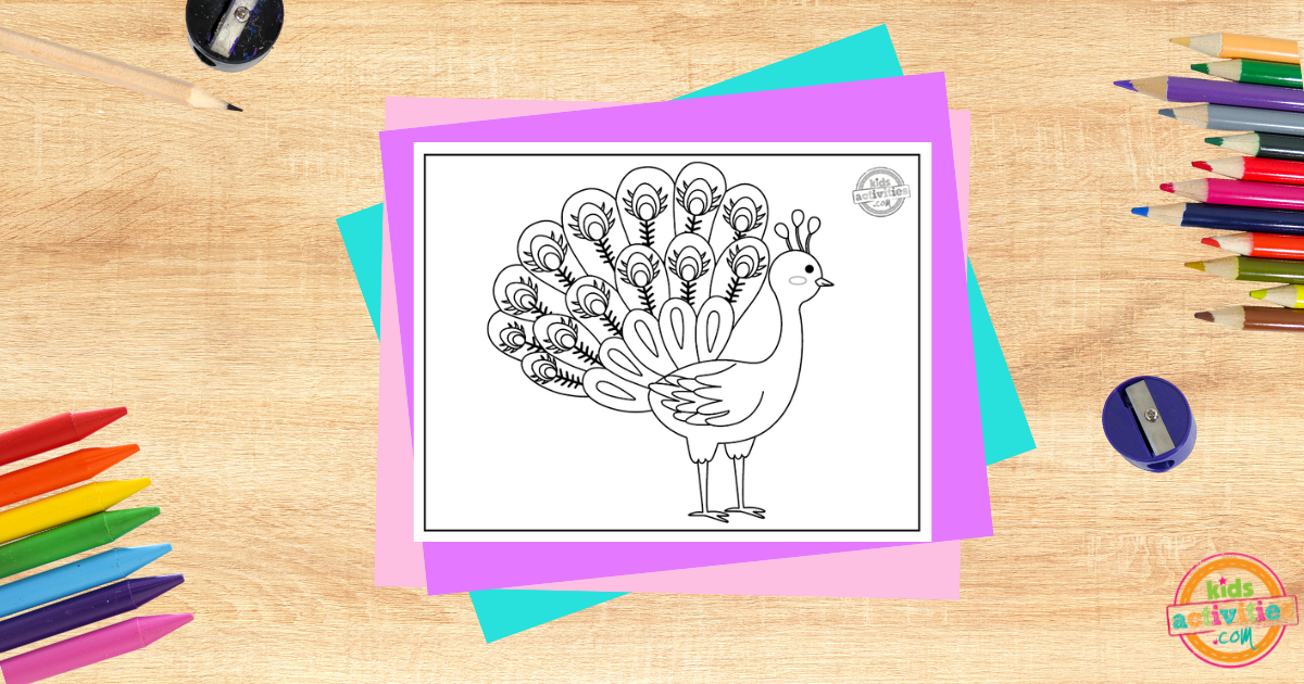 Coloriage adorable paon