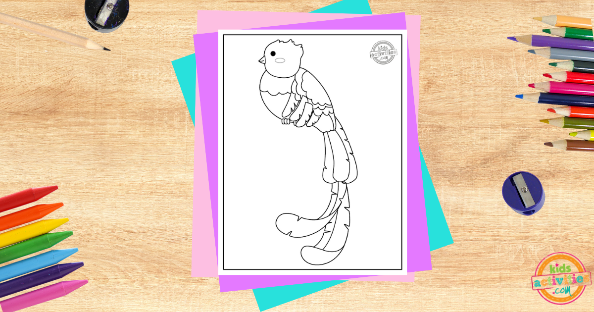 Coloriage Quetzal imprimable pour les enfants