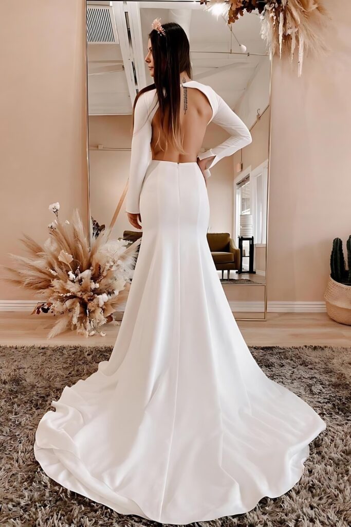 Robe de mariée élégante dos nu