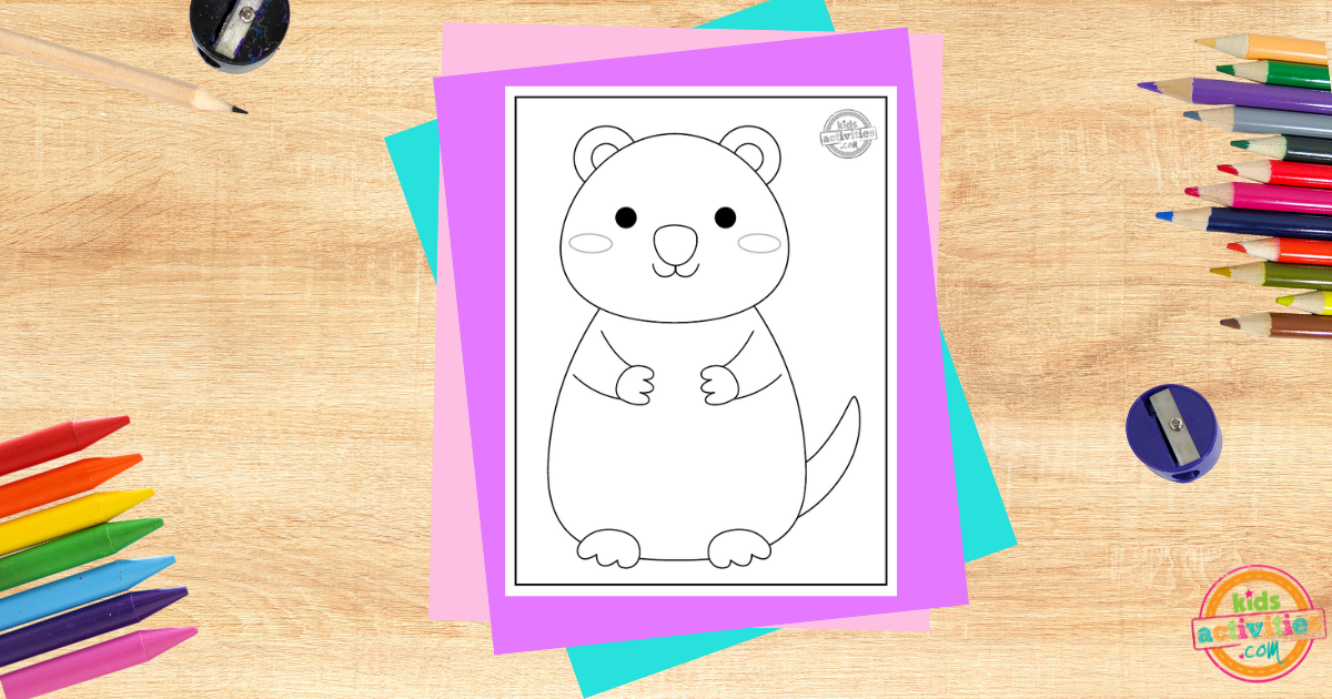 Coloriage adorable de Quokka