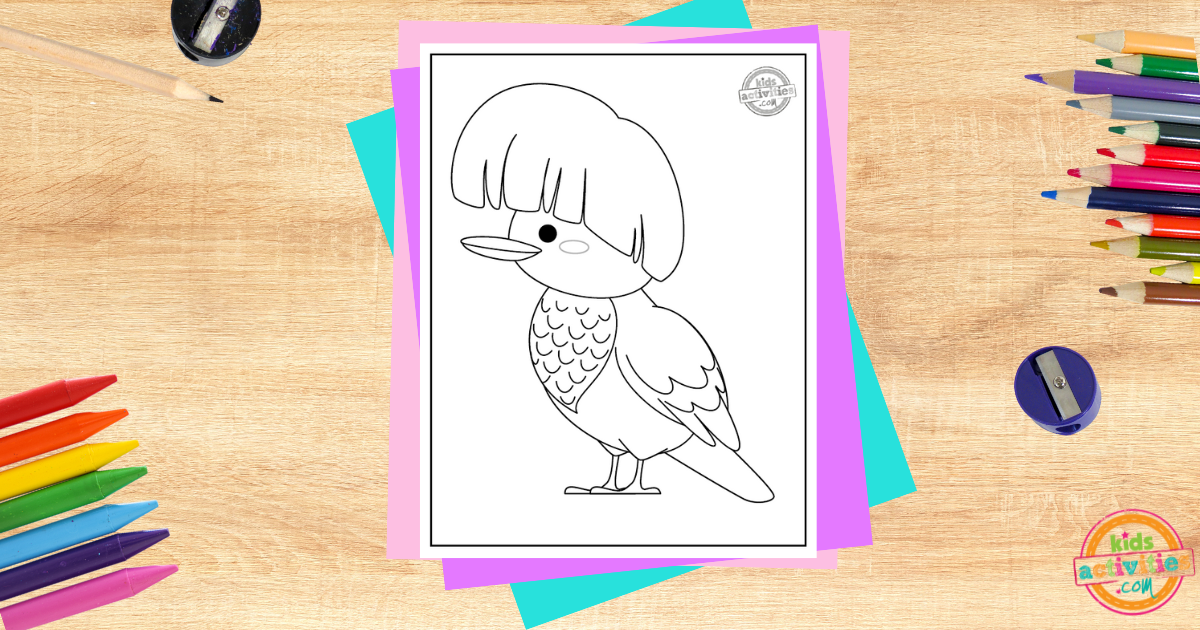 Coloriage d'oiseau parapluie soigné