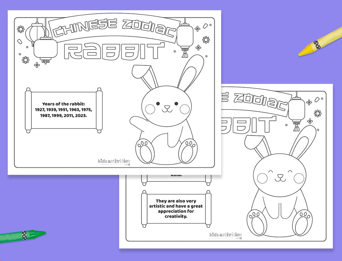 Apprenez-en davantage sur le lapin du zodiaque chinois avec des imprimables gratuits