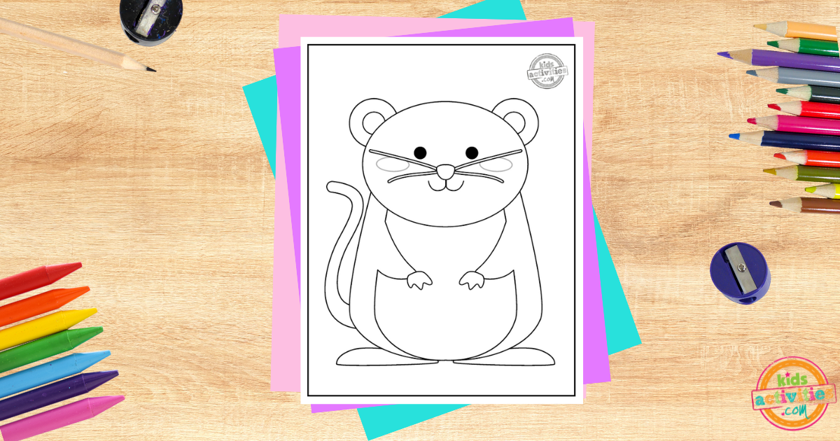 Page de coloriage adorable de campagnol