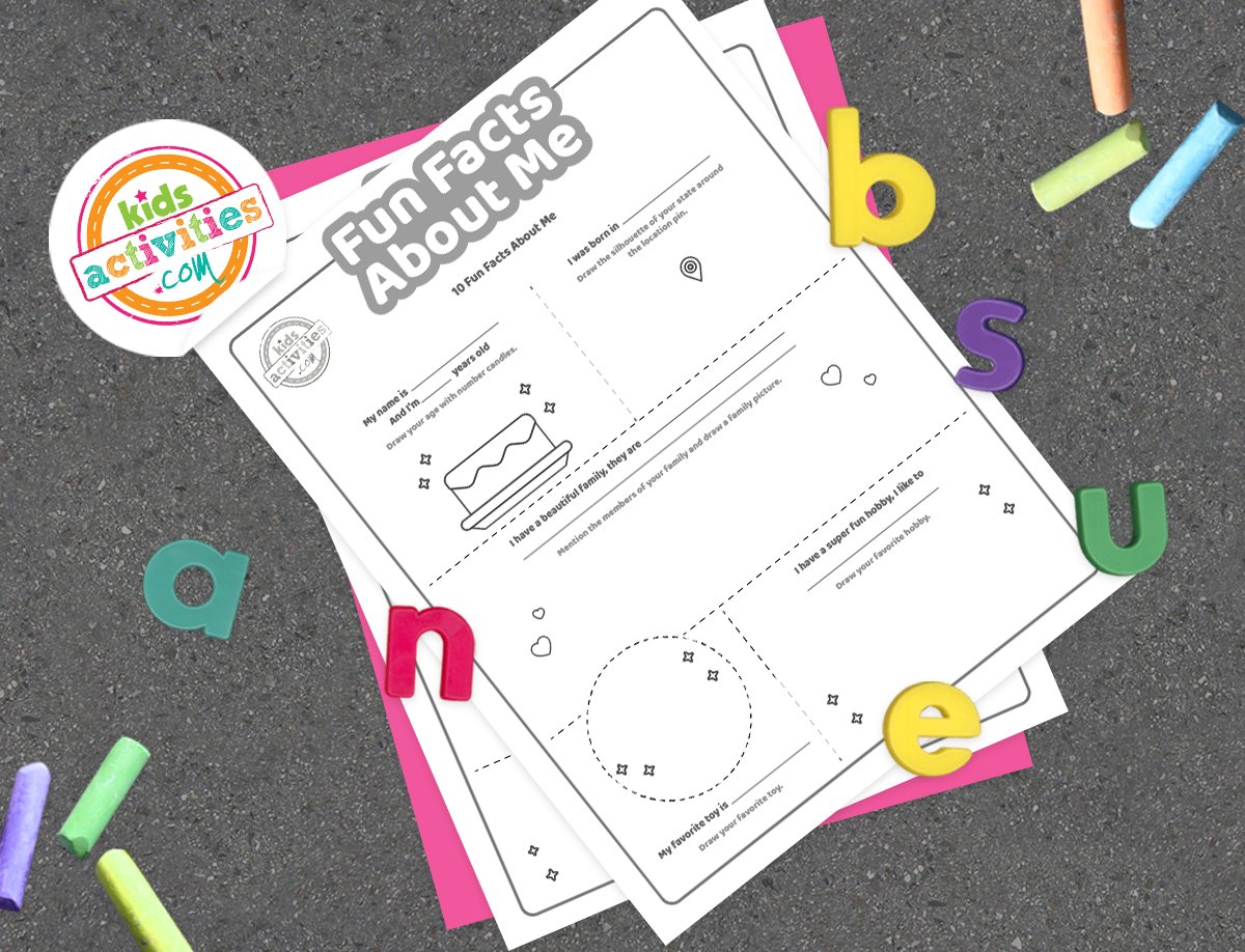 Fiche de travail sur les faits amusants sur moi que les enfants peuvent imprimer et apprendre