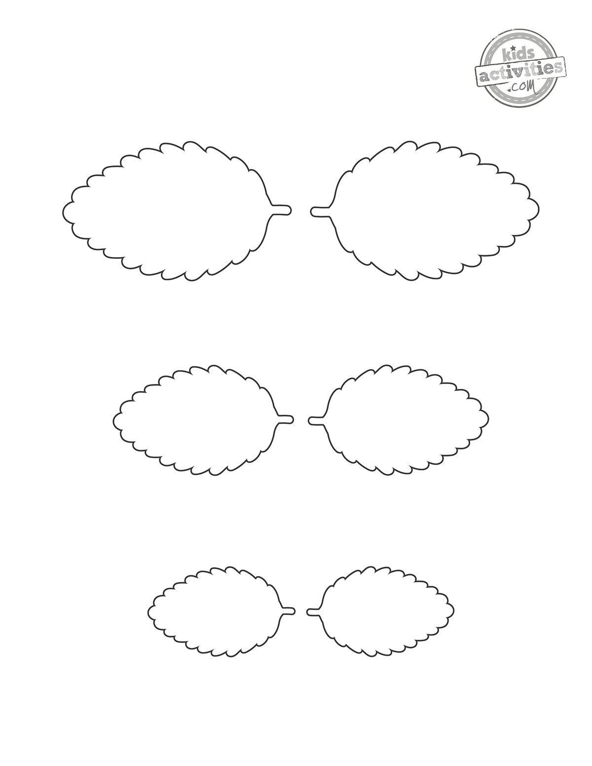Capture d'écran de modèles de feuilles de rose en papier imprimés en noir et blanc pour enfants, étudiants et adultes. version PDF imprimée du blog d'activités pour enfants.