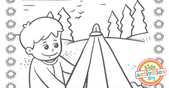 Coloriage de camping à imprimer