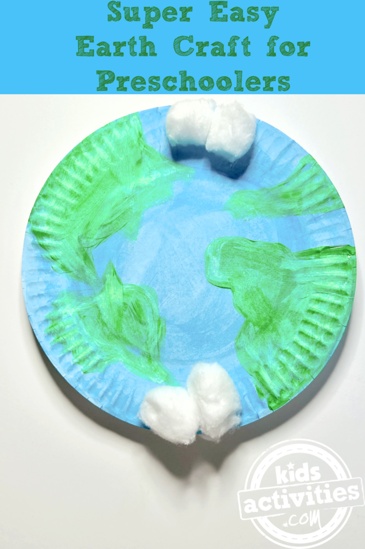 Bricolage avec une assiette en carton de la Terre