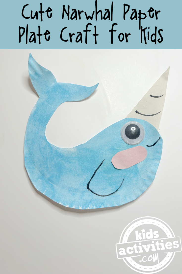 Bricolage avec une assiette en papier en forme de narval