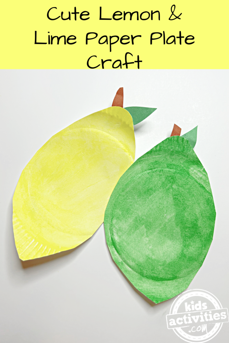 Bricolage avec assiette en papier citron et citron vert