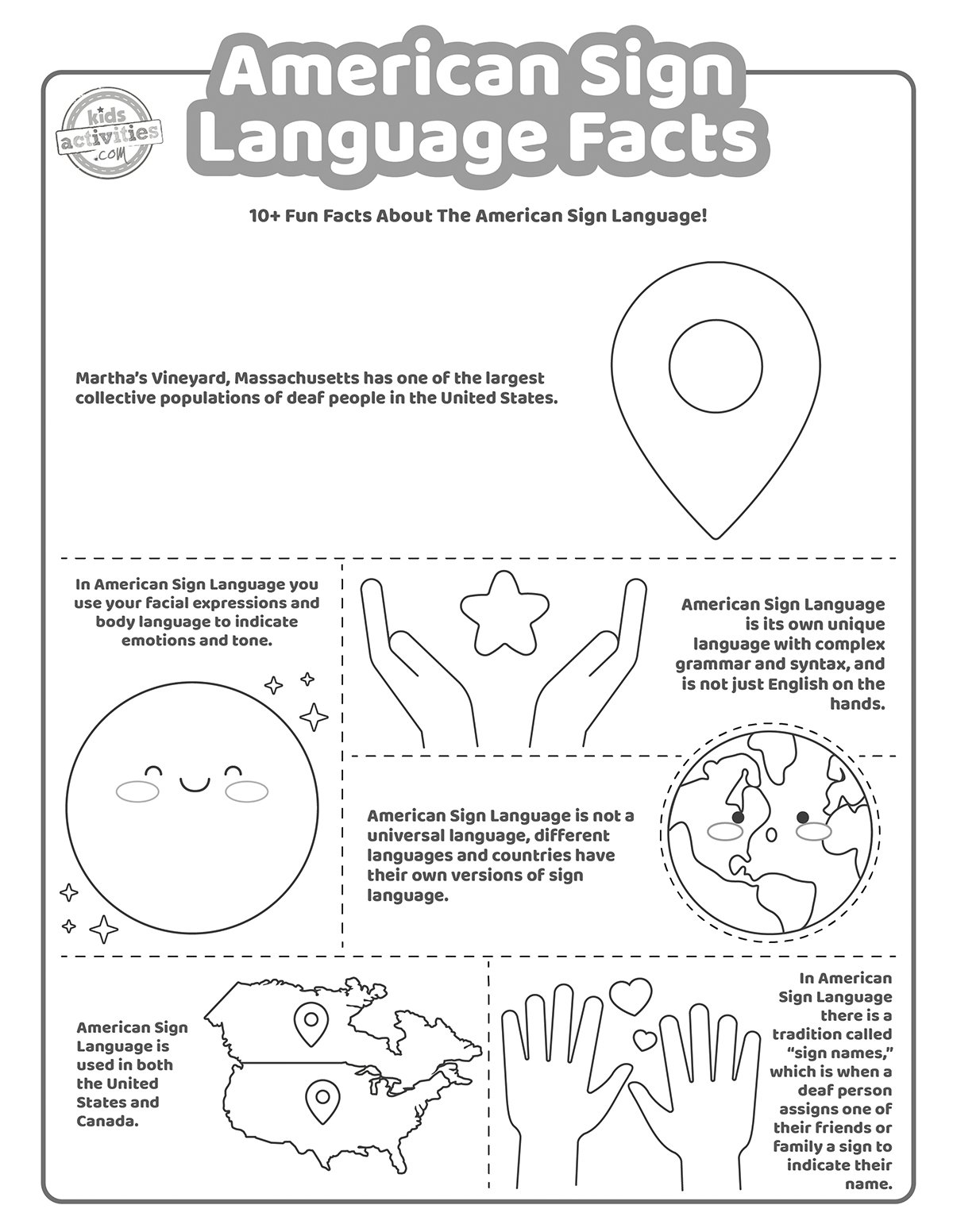 Faits sur la langue des signes américaine, page 2 - Blog Kids Actives.