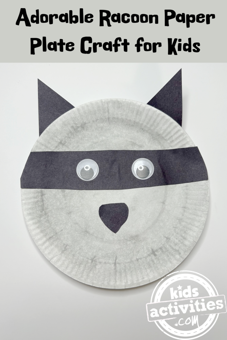 Bricolage avec assiette en papier en forme de raton laveur