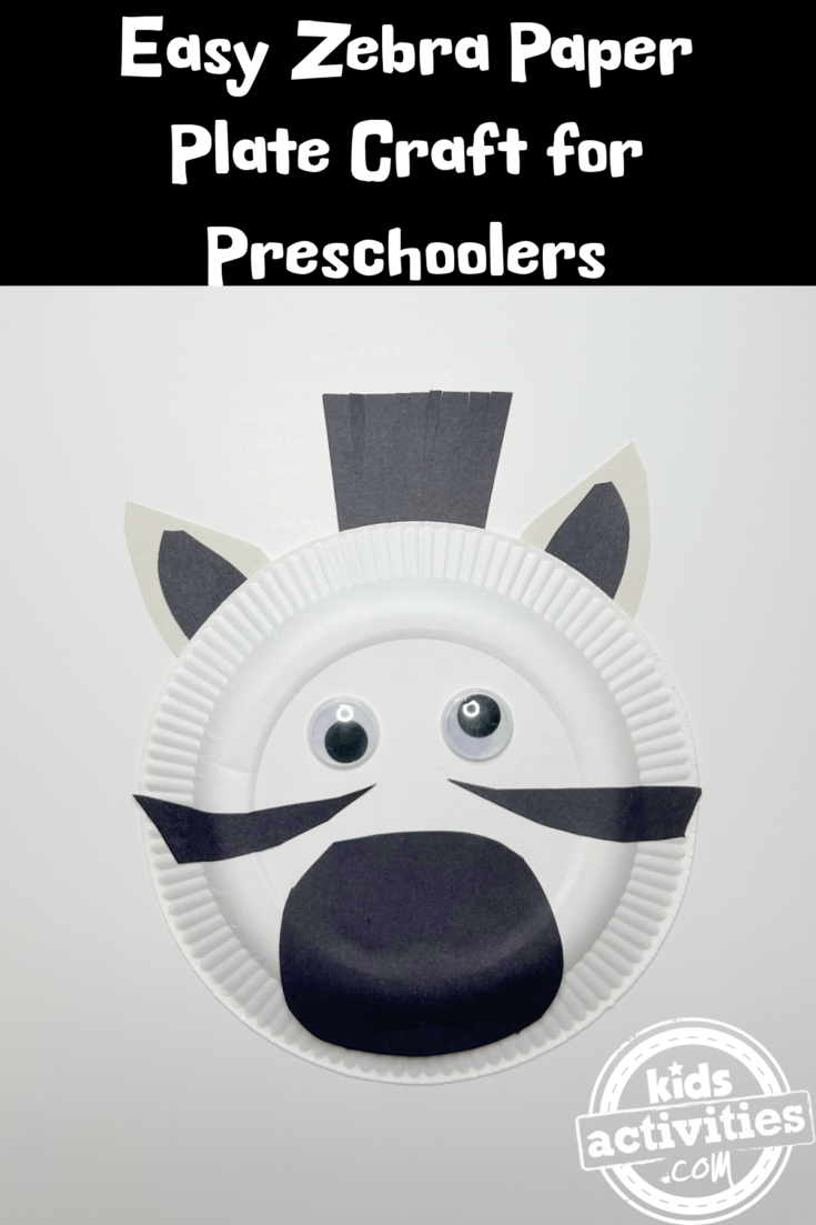 Bricolage avec une assiette en papier zèbre
