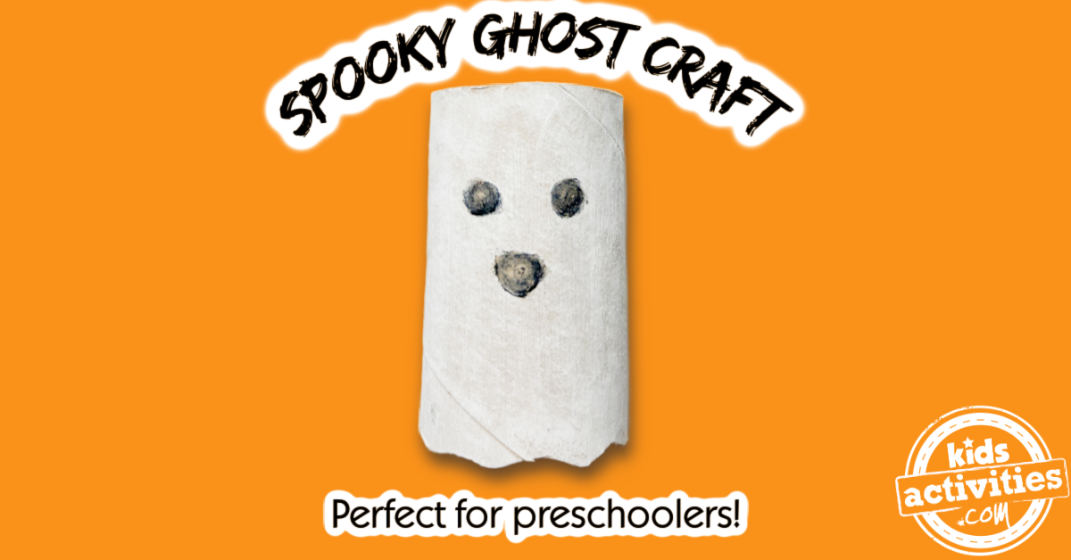 Bricolage adorable et facile avec un rouleau de papier toilette fantôme pour les enfants d'âge préscolaire