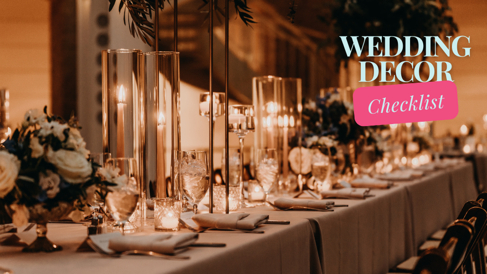 Liste de contrôle pour la décoration de mariage 1 Liste de contrôle pour la décoration de mariage