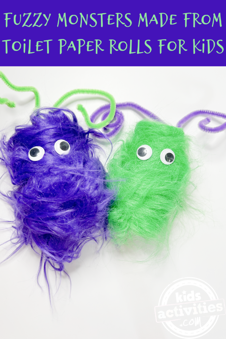 Des monstres en peluche fabriqués à partir de rouleaux de papier toilette pour enfants