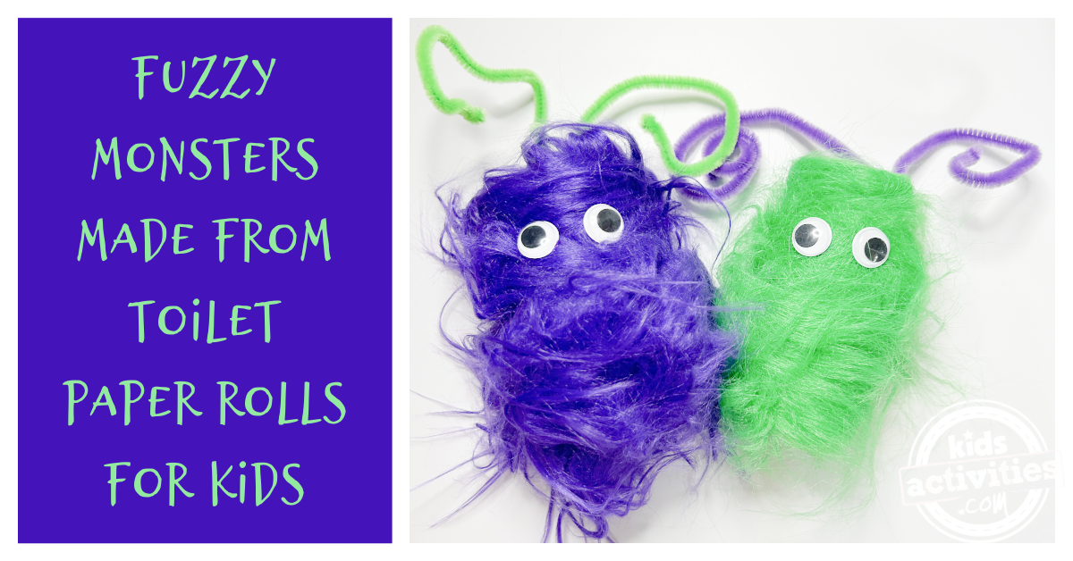 Des monstres en peluche fabriqués à partir de rouleaux de papier toilette pour enfants