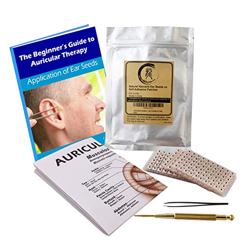 Kit d'acupuncture Kit d'acupuncture de graines d'oreille multi-conditions, tableau de placement Ebook, sonde, carte d'oreille d'acupression, pince à épiler